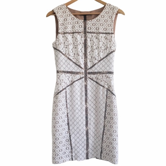 BCBG MaxAzria Andreea lace sheath dress white sz 4 - Picture 4 of 11